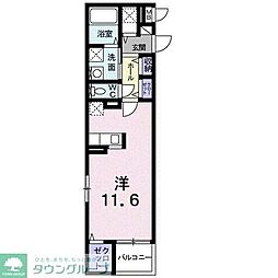 ルーチェ 2階ワンルームの間取り