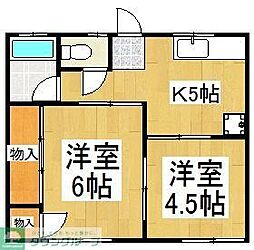 シティハイム 2Kの間取図画像