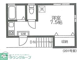 ボンディーア ワンルームの間取図画像