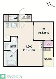 Jack unokiII 1LDKの間取図画像