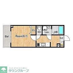 (仮称)ジーメゾン狭山水野ブランカ 1Kの間取図画像