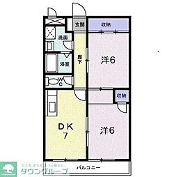 アンティロゥプ 2DKの間取図画像