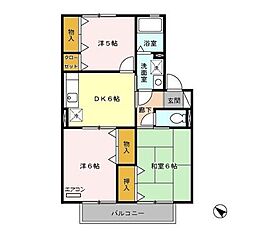 プレミール 3DKの間取図画像