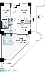 所沢スカイライズタワー 3LDKの間取図画像