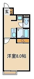 レオネクスト和 1Kの間取図画像
