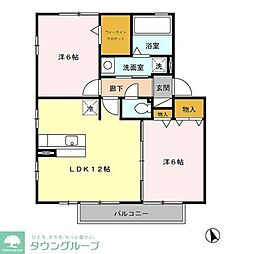 フレスカ1 2LDKの間取図画像
