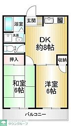 アイリスコート 2DKの間取図画像