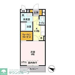 メゾンフォレスト 1Kの間取図画像