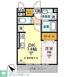 S.エテルネル 1DKの間取図画像