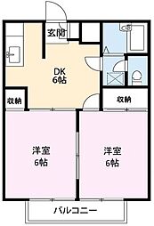 エクセレント・プラザ 2DKの間取図画像