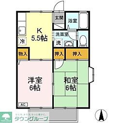 エントピア新秋津A 2Kの間取図画像