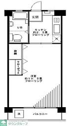 志木住宅 1Kの間取図画像