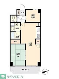 入間市駅前第2ビル 2LDKの間取図画像