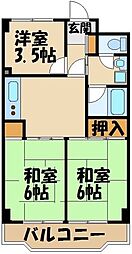入間市駅前ビル 2LDKの間取図画像