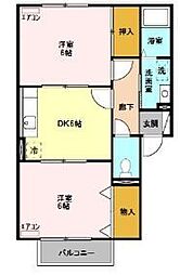 サンクレア 2DKの間取図画像