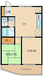 シャトレピエール 2DKの間取図画像