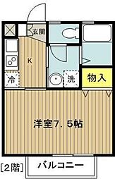 エムズコンフォート 1Kの間取図画像