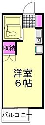 ピリカチャーシー ワンルームの間取図画像