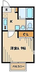 ビブレ秋津 1Kの間取図画像