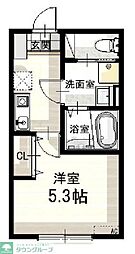 エスポワール 1Kの間取図画像