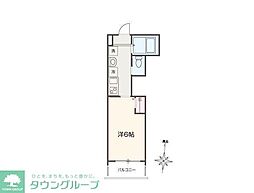 MELLAS元加治 1Kの間取図画像