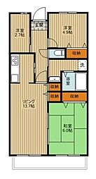 T'sgarden清瀬 2LDKの間取図画像