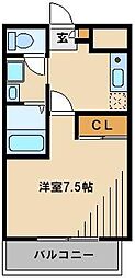 リバーサイド鹿島 1Kの間取図画像