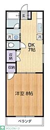 アゼル下里 1DKの間取図画像
