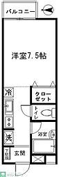 クレスト田町A ワンルームの間取図画像