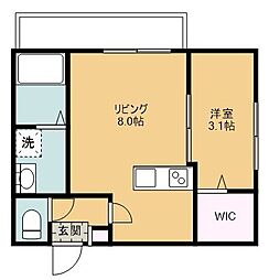 D Stage花園 1LDKの間取図画像