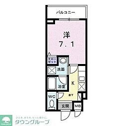 ライズ脇田町 B館 1Kの間取図画像