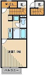 レオネクストビッグ 1Kの間取図画像
