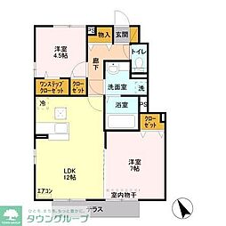 ルミエールB 2LDKの間取図画像