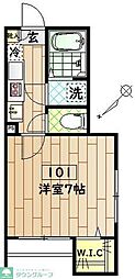 コンフォルタ清瀬 1Kの間取図画像