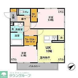 ディアマンテ 2LDKの間取図画像