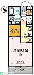 プレミール 1Kの間取図画像
