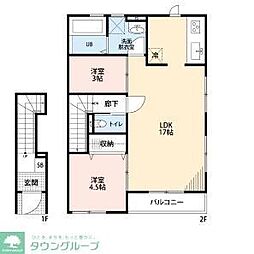 リーブルファイン川越宮元町 2LDKの間取図画像
