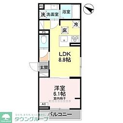 D-Sereno宮戸 1LDKの間取図画像