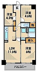 ワイズエメリール-U 3LDKの間取図画像