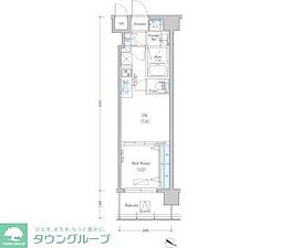 アーバネックス森下 3階1DKの間取り