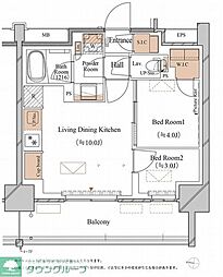 ブランシエスタ木場 2LDKの間取図画像