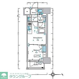 ルフォンプログレ浅草入谷 9階1DKの間取り
