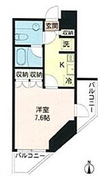 エコロジー木場レジデンス 9階1Kの間取り