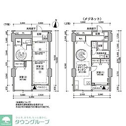 東雲キャナルコートＣＯＤＡＮ11号棟 2階3LDKの間取り