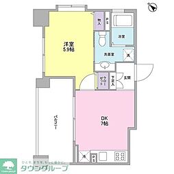 リバーレ月島 13階1DKの間取り