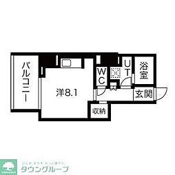 シーズンフラッツ蔵前清澄通り 3階ワンルームの間取り