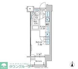 パークアクシス両国 7階1Kの間取り
