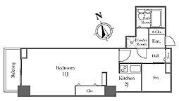 リバーシティ21新川 30階ワンルームの間取り
