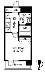 ドゥーエ西大島II 9階1Kの間取り