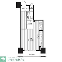 レジディア新御徒町 15階ワンルームの間取り